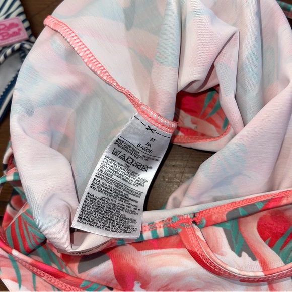 Striped and Flamingo Print Swimsuits 5T - Picture 4 of 6